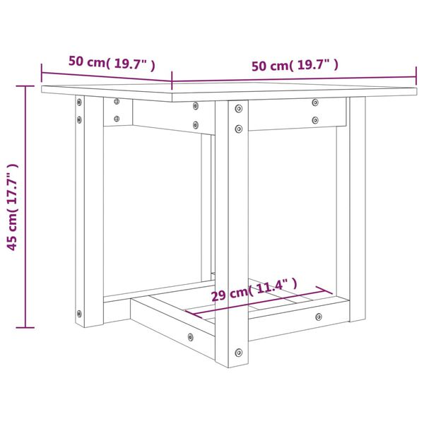 vidaXL Τραπεζάκι Σαλονιού Λευκό 50 x 50 x 45 εκ. από Μασίφ Ξύλο Πεύκου