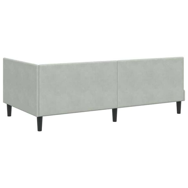 vidaXL Κρεβάτι Γωνίας με στρώμα Ανοιχτό γκρι 100 x 200 cm Βελούδο