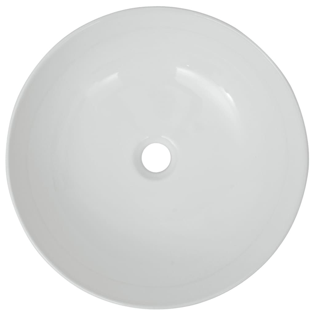 vidaXL Νιπτήρας Στρογγυλός Λευκός 41,5 x 13,5 εκ. Κεραμικός