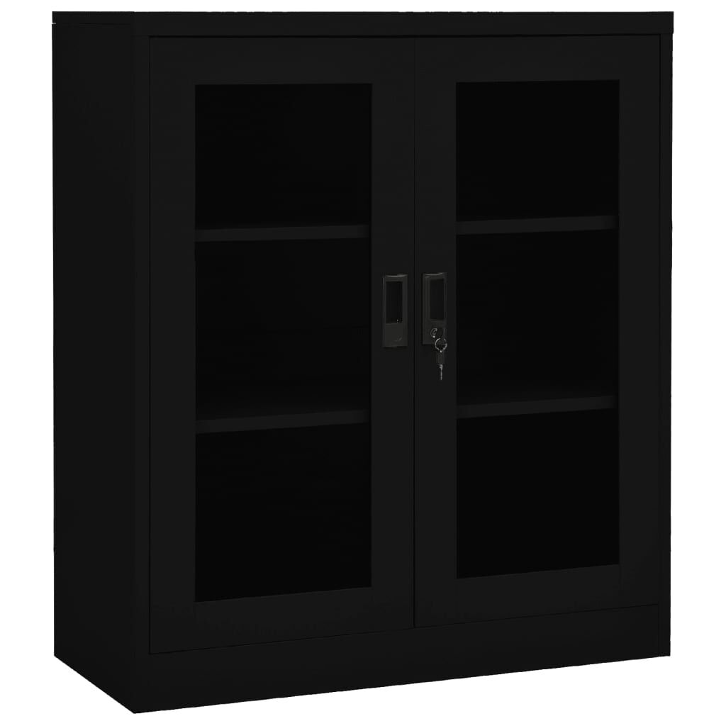 vidaXL Ντουλάπα Γραφείου Μαύρη 90 x 40 x 105 εκ. Ατσάλινη
