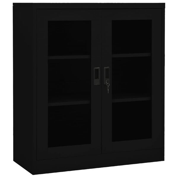 vidaXL Ντουλάπα Γραφείου Μαύρη 90 x 40 x 105 εκ. Ατσάλινη