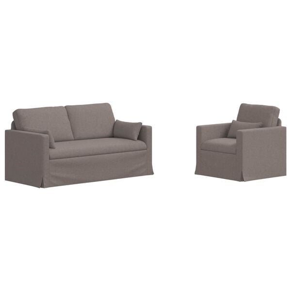 vidaXL &Kappa;&alpha;&nu;&alpha;&pi;έ&sigmaf; 2 pcs Taupe 158 x 78 x 80 &epsilon;&kappa; ύ&phi;&alpha;&sigma;&mu;&alpha;