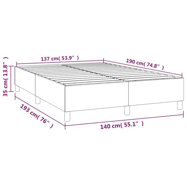 vidaXL Πλαίσιο Κρεβατιού Ροζ 140 x 190 εκ. Βελούδινο