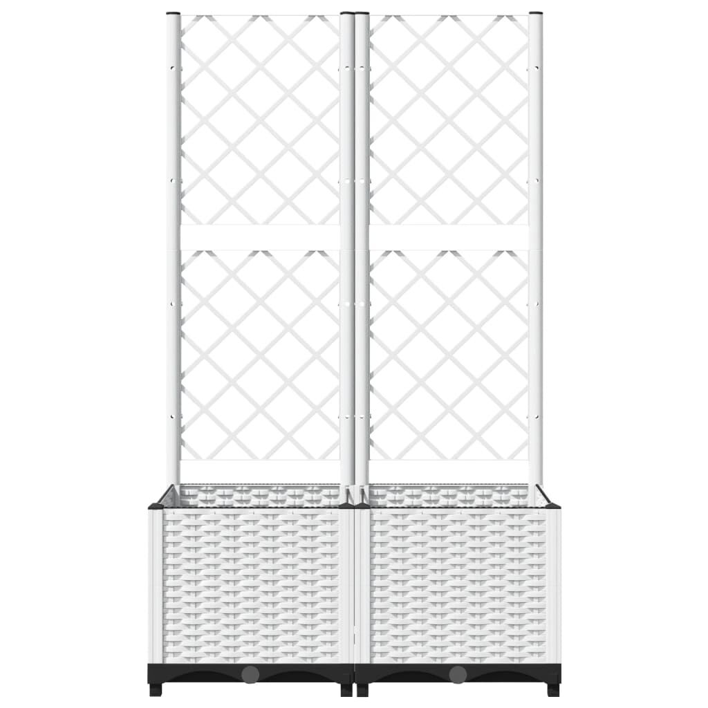 vidaXL Ζαρντινιέρα Κήπου με Καφασωτό Λευκή 80x40x136εκ. Πολυπροπυλένιο
