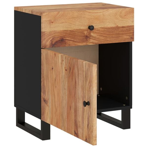 vidaXL Κομοδίνο 50 x 33 x 60 εκ. Μασίφ Ξύλο Ακακίας & Επεξεργ. Ξύλο