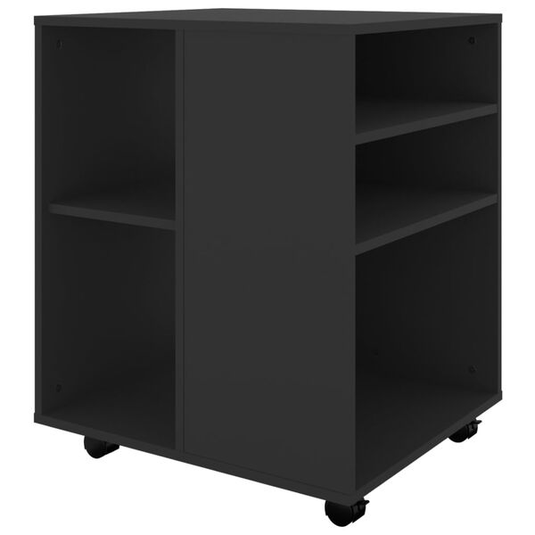 vidaXL Ντουλάπι Τροχήλατο Μαύρο 60 x 53 x 72 εκ. από Επεξ. Ξύλο