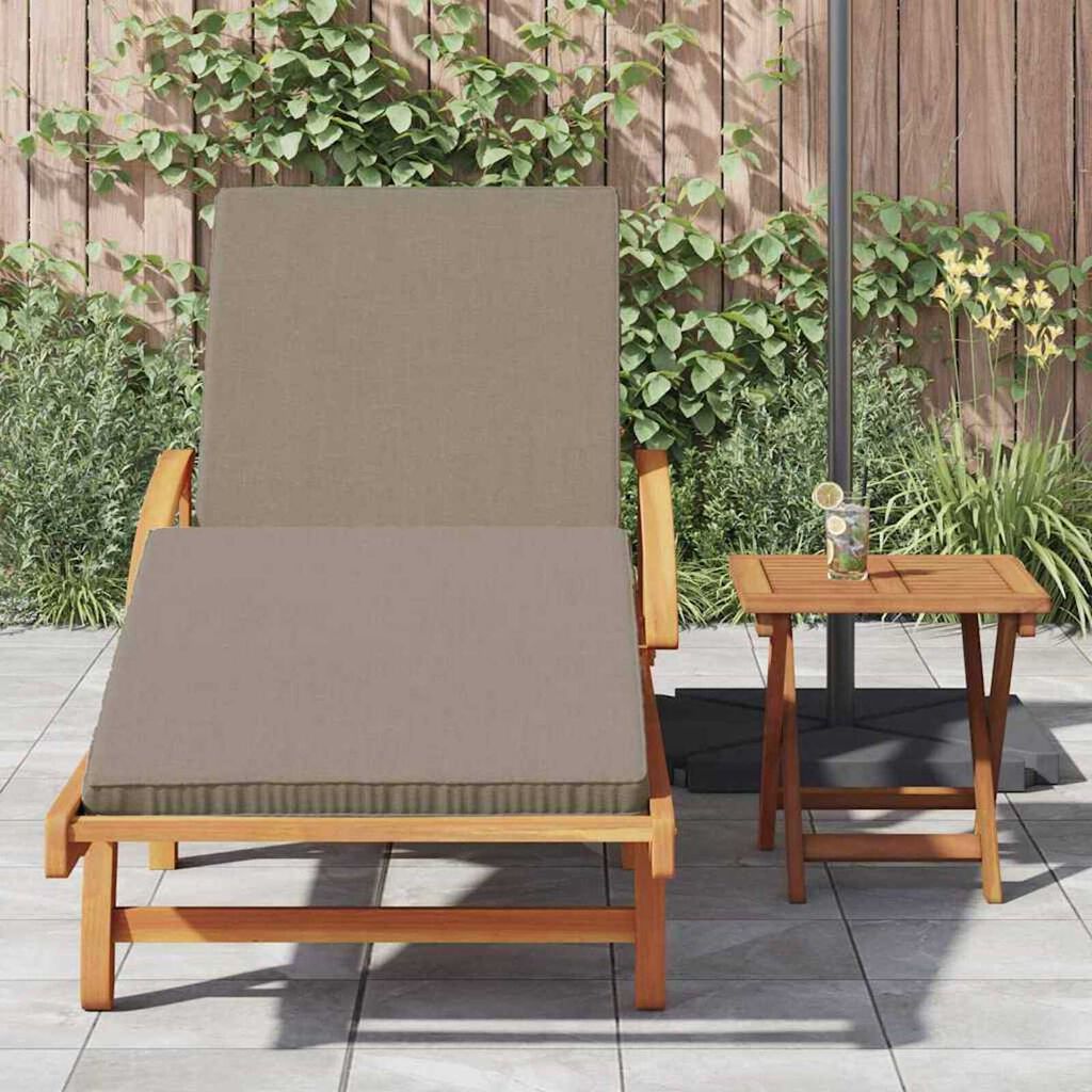vidaXL Ξαπλώστρα με μαξιλάρι Taupe 200 x 67 x 84εκ Μασίφ ξύλο ακακίας