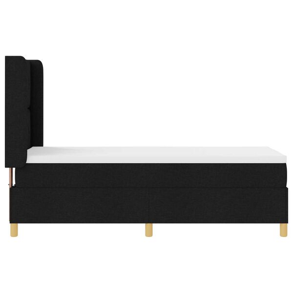 vidaXL Κρεβάτι Box Spring με Στρώμα & LED Μαύρο 80x200 εκ. Ύφασμα
