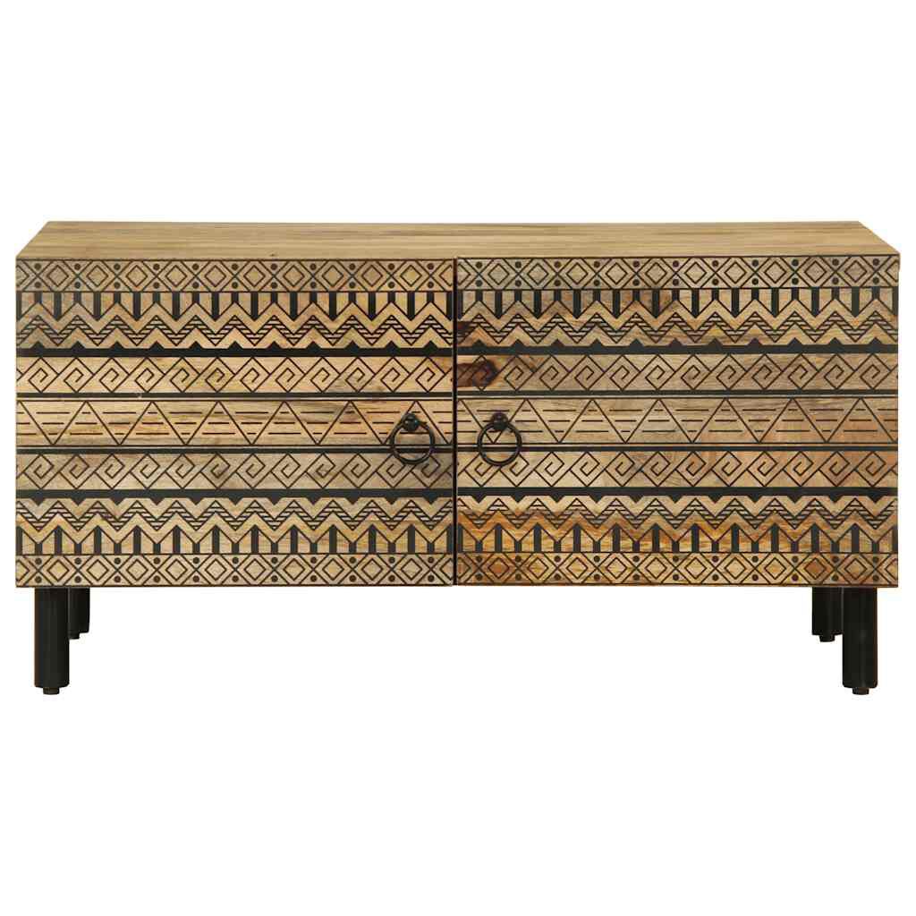 vidaXL Τραπεζάκι Σαλονιού Μαύρο 80x50x40 cm Μασίφ τραχύ ξύλο Μάνγκο