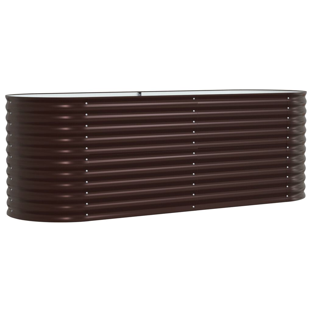 vidaXL Ψηλή Κρεβατοκάμαρα Κήπου Καφέ 240x80x81 εκ από Γαλβανισμένο Χάλυβα