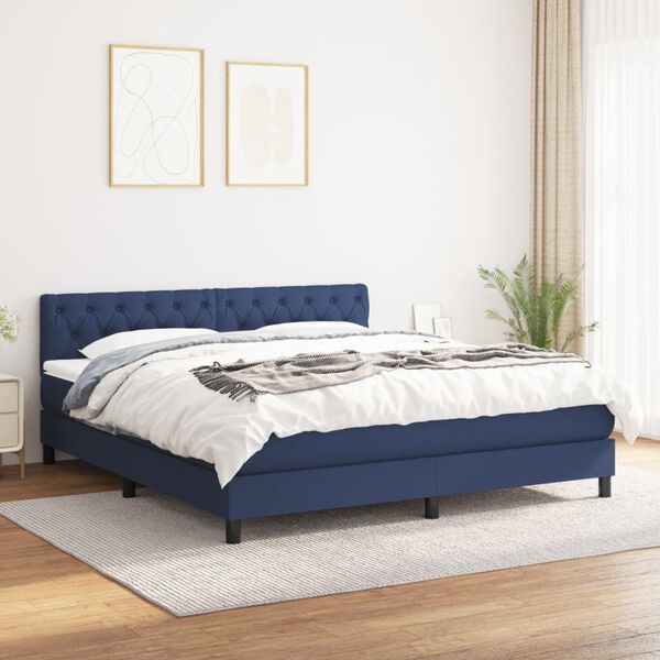 vidaXL &Kappa;&rho;&epsilon;&beta;ά&tau;&iota; Boxspring &mu;&epsilon; &Sigma;&tau;&rho;ώ&mu;&alpha; &Mu;&pi;&lambda;&epsilon; 160x200 &epsilon;&kappa;. &Upsilon;&phi;&alpha;&sigma;&mu;ά&tau;&iota;&nu;&omicron;