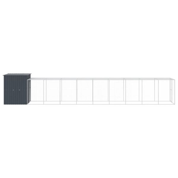 vidaXL Κοτέτσι με Περίβολο Ανθρακί 165x1067x181 εκ. Γαλβαν. Χάλυβας