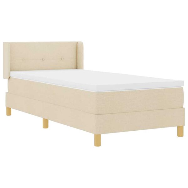 vidaXL Κρεβάτι με Ελατήρια με στρώμα Κρεμ 80 x 200 cm ύφασμα