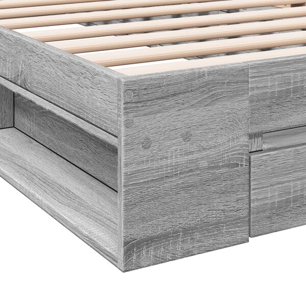 vidaXL Πλαίσιο Κρεβατιού με συρτάρια Γκρι sonoma 90x200εκ. Επεξ. Ξύλο