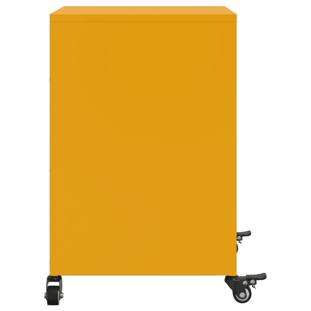 vidaXL Κομοδίνο Μουσταρδί 36x39x59 εκ. από Χάλυβα