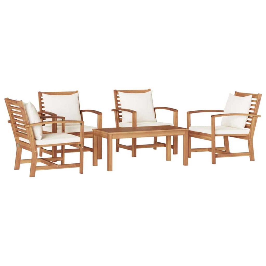 Σετ Καναπέ Κήπου 5 pcs Φυσικό Μασίφ ξύλο teak