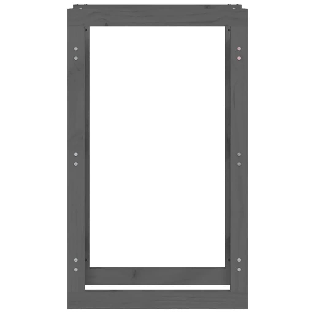 vidaXL Ραφιέρα Καυσόξυλων Γκρι 60x25x100 εκ. από Μασίφ Ξύλο Πεύκου
