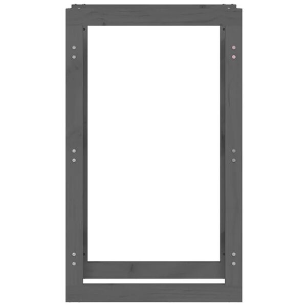 vidaXL Ραφιέρα Καυσόξυλων Γκρι 60x25x100 εκ. από Μασίφ Ξύλο Πεύκου