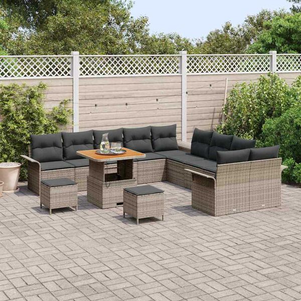 vidaXL Σετ Καναπέ Κήπου 13 pcs Γκρι συνθετικό ρατάν
