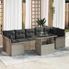 vidaXL Σετ Καναπέ Κήπου με μαξιλάρι 8 pcs Ανοιχτό γκρι Πολυ ράταν