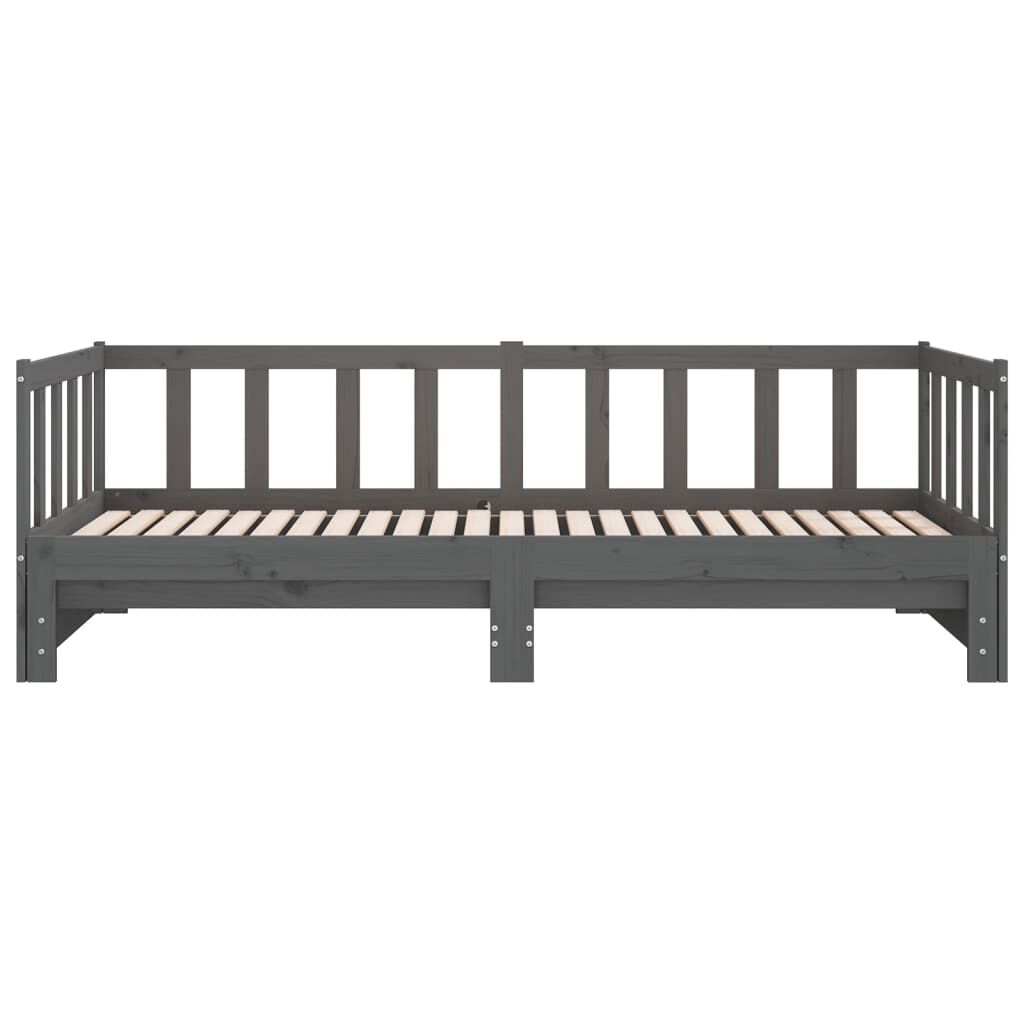 vidaXL Καναπές Κρεβάτι Γκρι 2 x (90 x 200) εκ. από Μασίφ Ξύλο Πεύκου