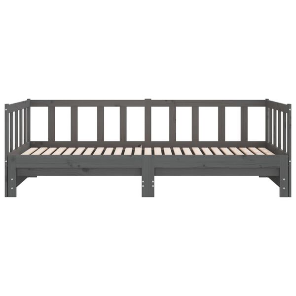 vidaXL Καναπές Κρεβάτι Γκρι 2 x (90 x 200) εκ. από Μασίφ Ξύλο Πεύκου