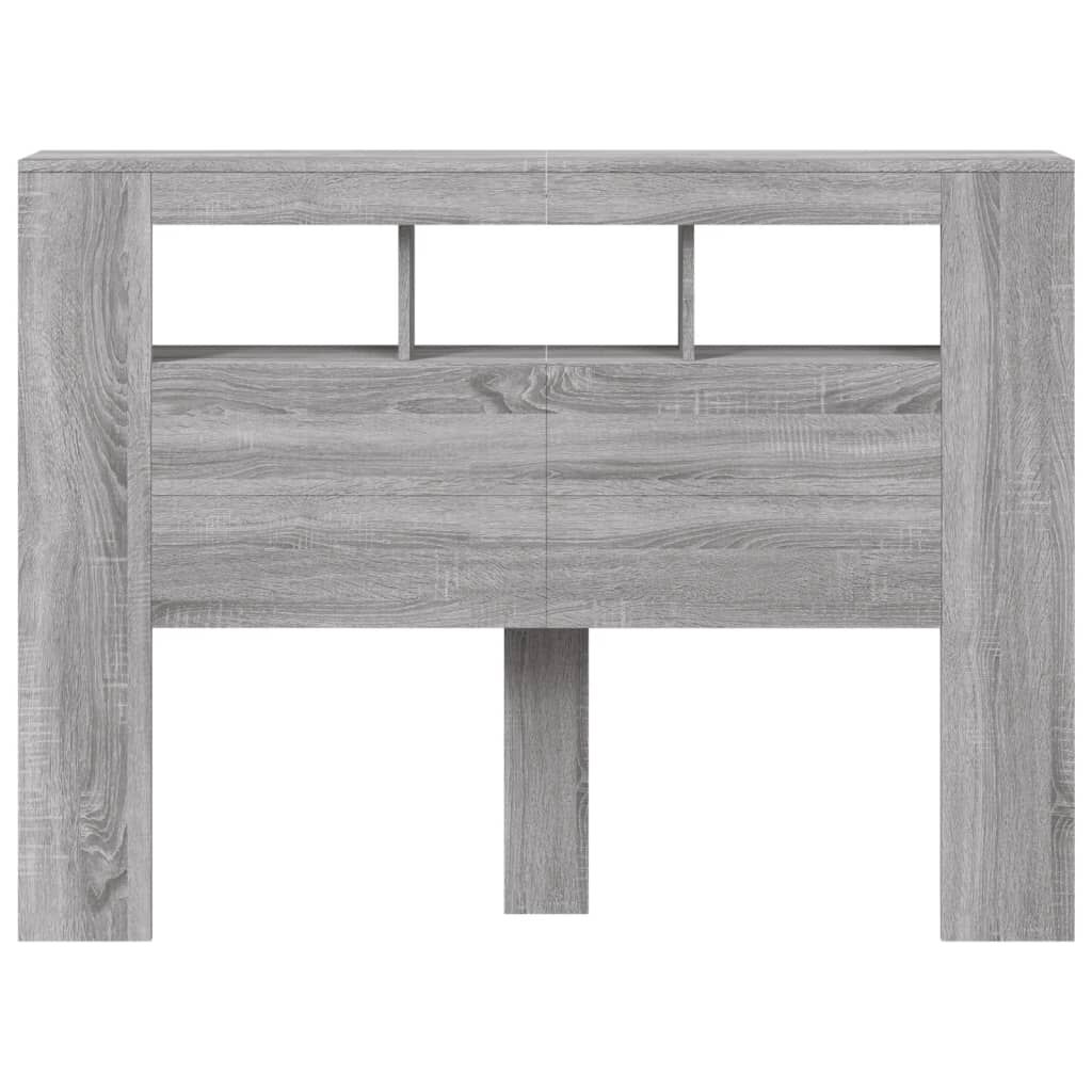 vidaXL Κεφαλάρι Κρεβατιού με LED Γκρι Sonoma 140x18,5x103,5 εκ