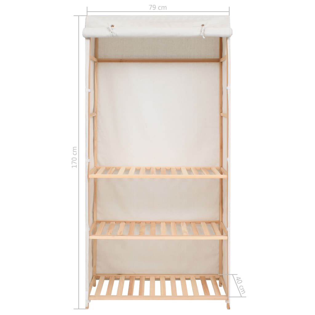 vidaXL Ντουλάπα Ρούχων με 3 Ράφια 79 x 40 x 170 εκ.