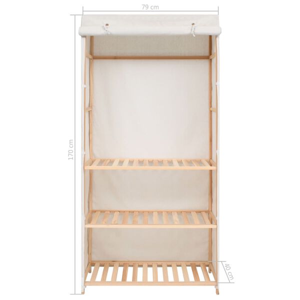 vidaXL Ντουλάπα Ρούχων με 3 Ράφια 79 x 40 x 170 εκ.