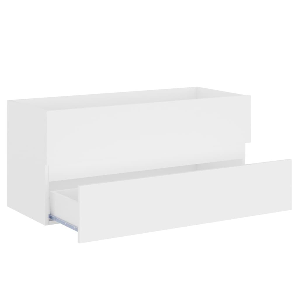 vidaXL Ντουλάπι Νιπτήρα Λευκό 100 x 38,5 x 45 εκ. από Επεξ. Ξύλο