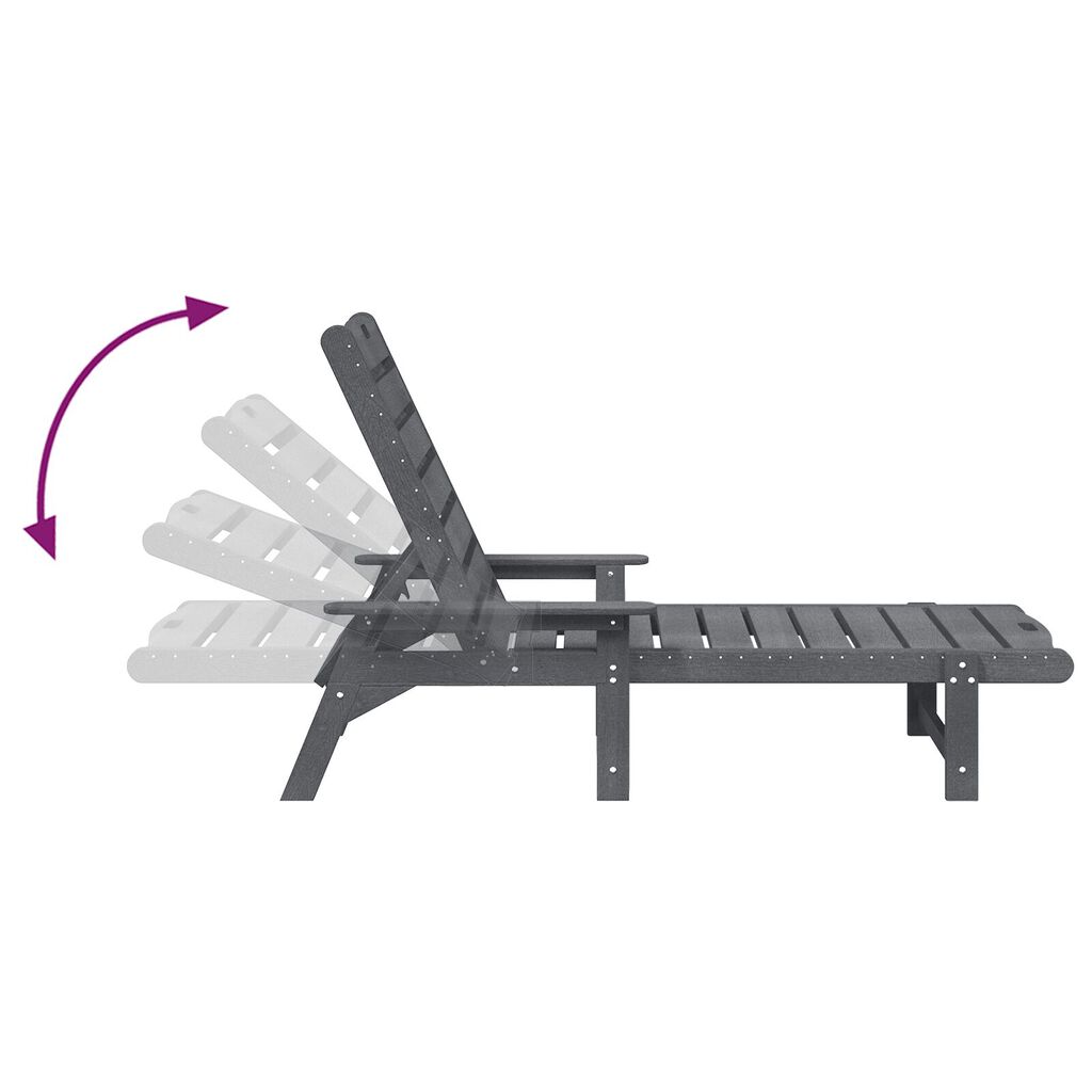 vidaXL Ξαπλώστρα Ανοιχτό γκρι 53x162x98.5 εκ. HDPE