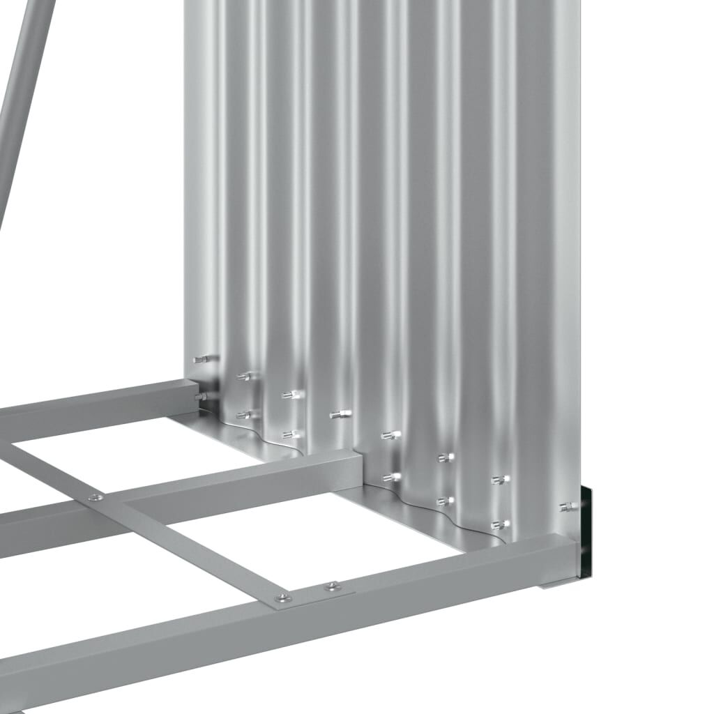 vidaXL Ξυλοθήκη Ανοιχτό Γκρι 40x45x170 εκ. από Γαλβανισμένο Ατσάλι