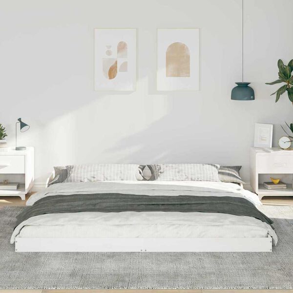 vidaXL Σκελετός Κρεβατιού Λευκό 180 x 200 cm Μασίφ ξύλο πεύκου