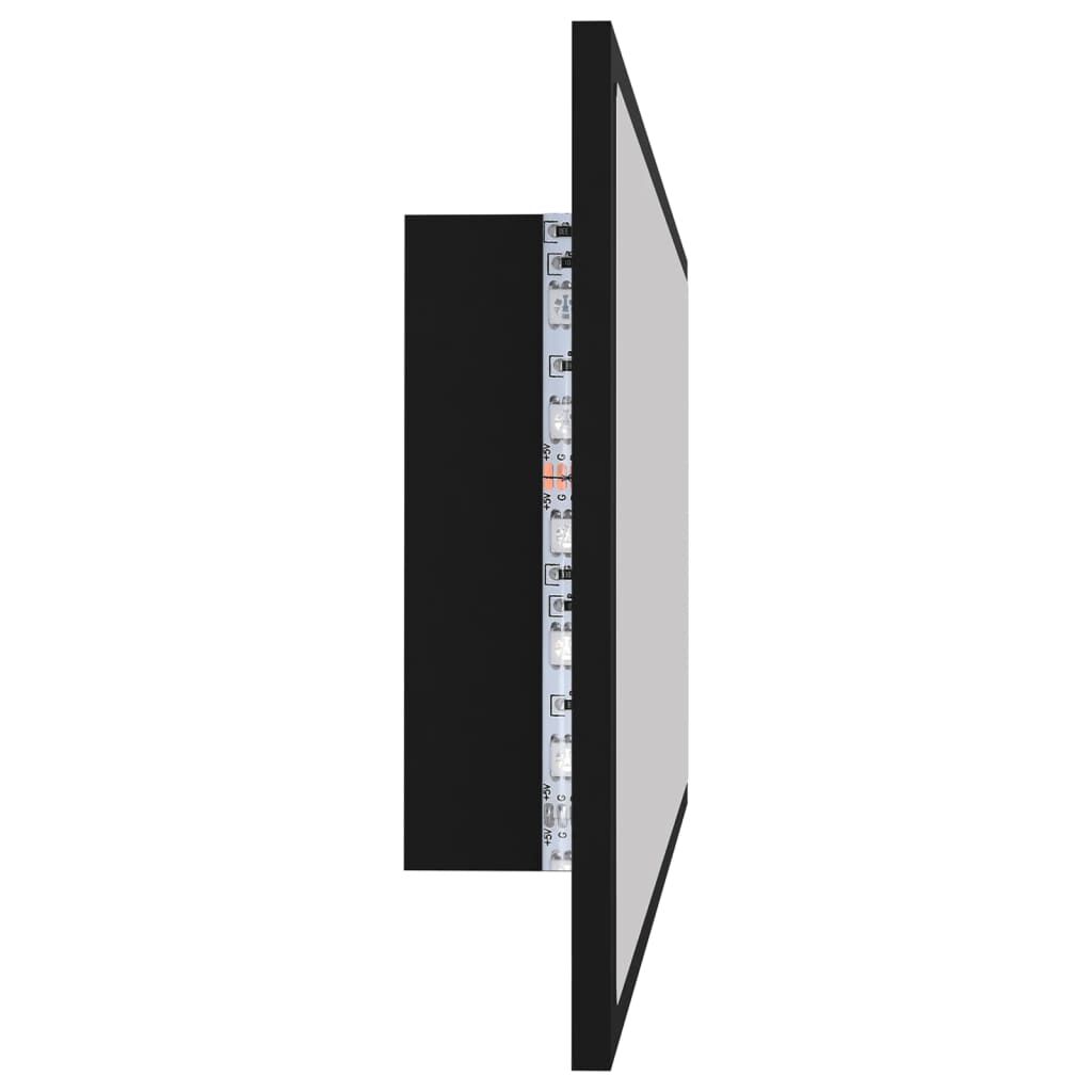 vidaXL Καθρέφτης Μπάνιου με LED Μαύρος 100x8,5x37 εκ. Ακρυλικός