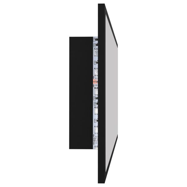 vidaXL Καθρέφτης Μπάνιου με LED Μαύρος 100x8,5x37 εκ. Ακρυλικός
