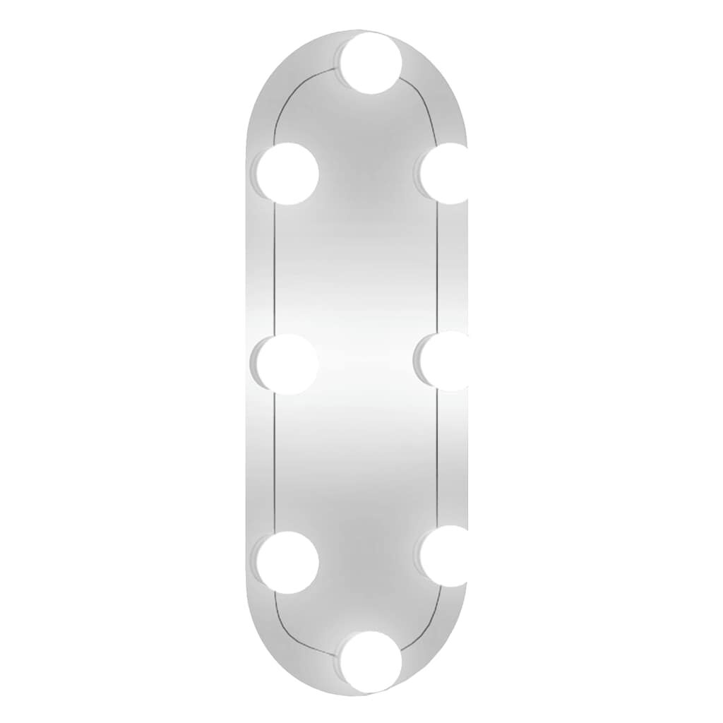 vidaXL Καθρέφτης Τοίχου Οβάλ με Φώτα LED 15x40 εκ. από Γυαλί