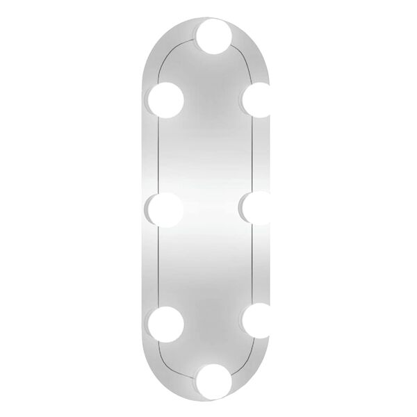 vidaXL Καθρέφτης Τοίχου Οβάλ με Φώτα LED 15x40 εκ. από Γυαλί