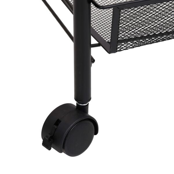 vidaXL Τρόλεϊ Κουζίνας 4 Επιπέδων Μαύρο 46 x 26 x 85 εκ. Σιδερένιο