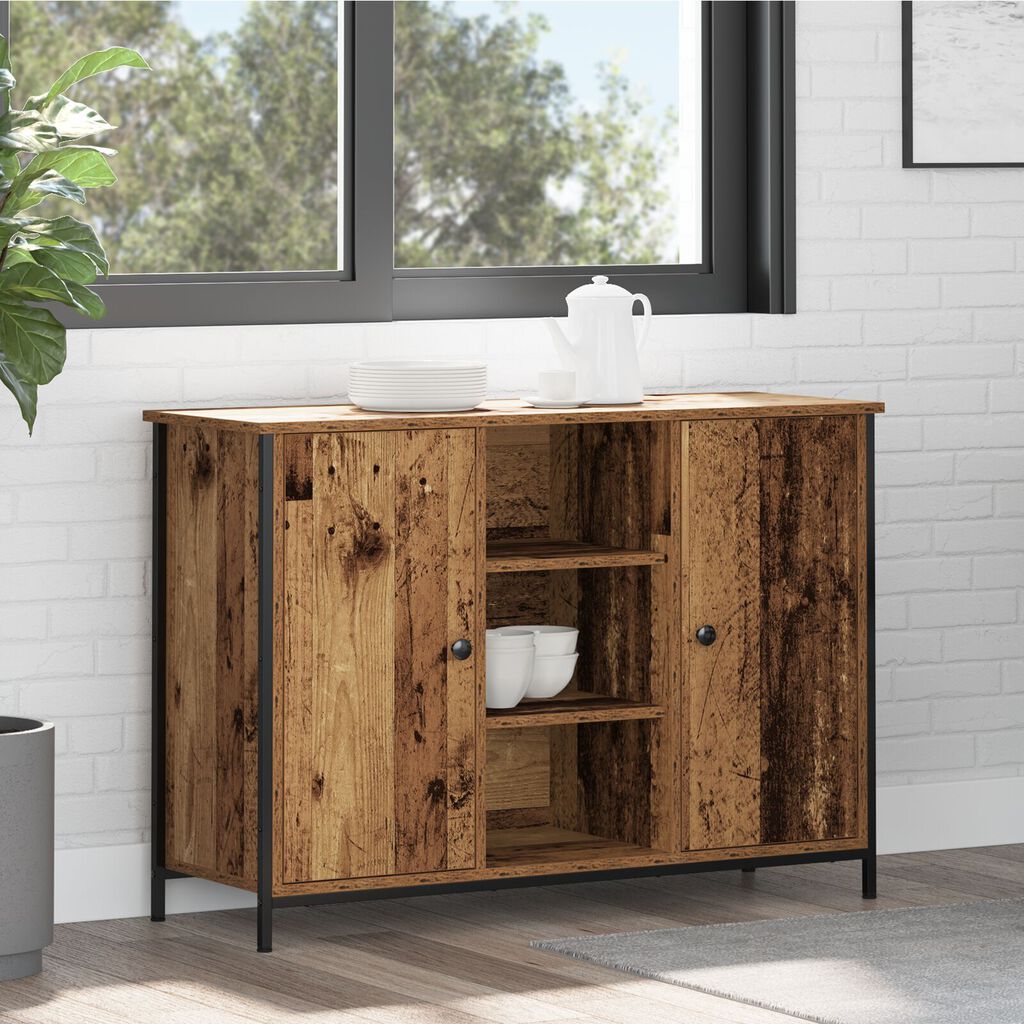 vidaXL Κονσόλα Παλιού Ξύλου 100x35x70 εκ Κατασκευασμένο Ξύλο και Χάλυβας