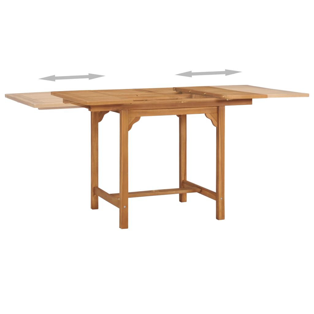 vidaXL Τραπέζι Κήπου Επεκτεινόμενο (110-160)x80x75 εκ. Μασίφ Ξύλο Teak