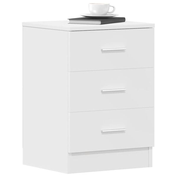 vidaXL Κομοδίνο Λευκό 38 x 35 x 56 εκ. από Επεξ. Ξύλο