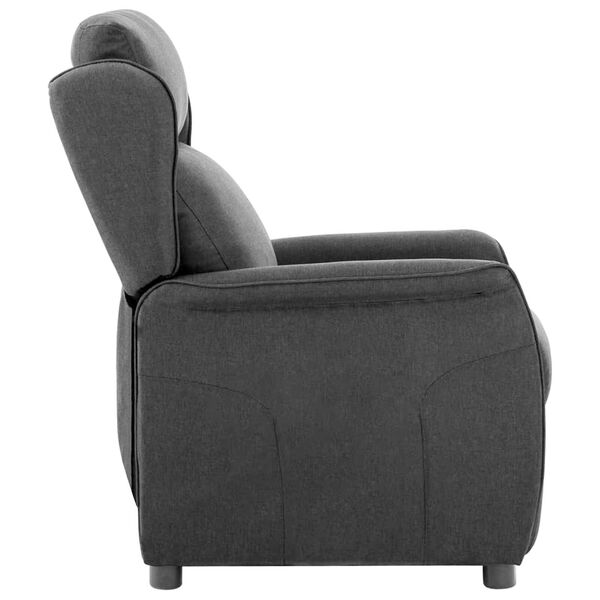 vidaXL Πολυθρόνα Recliner Σκούρο Γκρι Ύφασμα