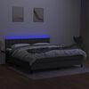 vidaXL &Kappa;&rho;&epsilon;&beta;ά&tau;&iota; Boxspring &mu;&epsilon; &Sigma;&tau;&rho;ώ&mu;&alpha; & LED &Sigma;&kappa;.&Gamma;&kappa;&rho;&iota; 160x200 &epsilon;&kappa; &Upsilon;&phi;&alpha;&sigma;&mu;ά&tau;&iota;&nu;&omicron;