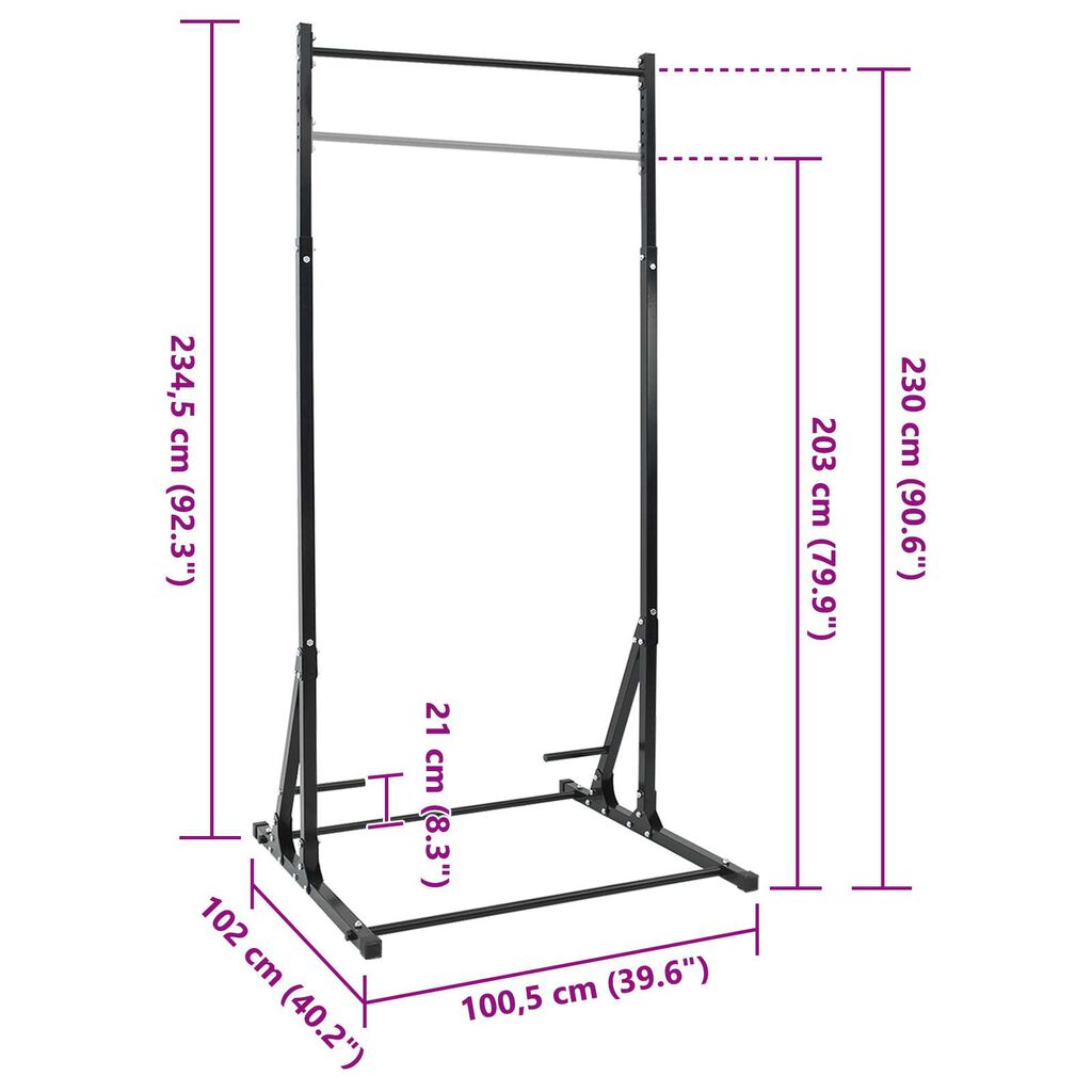 vidaXL Σταθμός Έλξης με Λαβές Ίσιωσης 150 kg Ρυθμιζόμενο