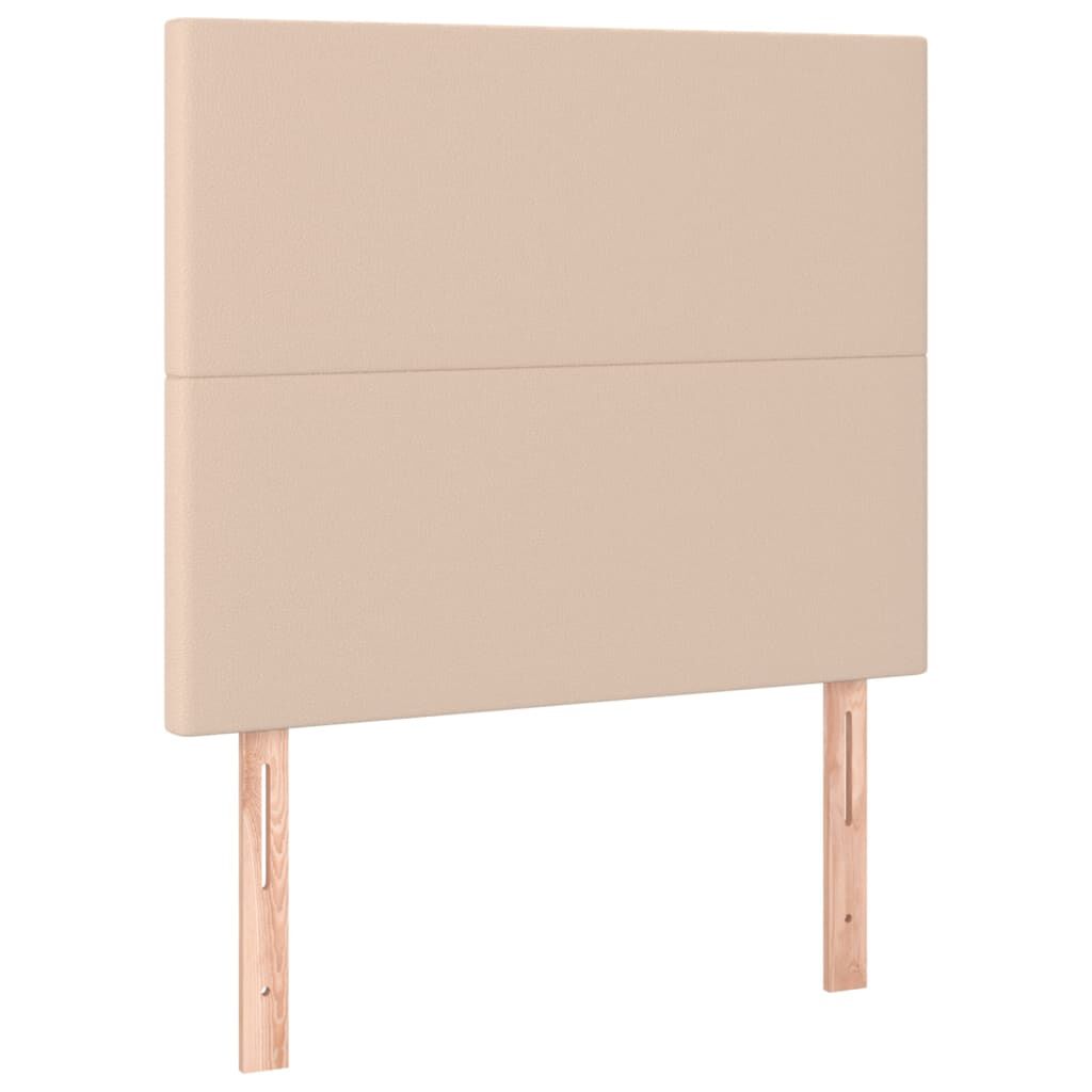vidaXL Κρεβάτι Boxspring με Στρώμα Καπουτσίνο 90x190εκ.από Συνθ. Δέρμα