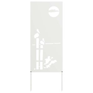 vidaXL Οθόνη Ιδιωτικότητας Κήπου Μαιανδρικό σχέδιο Λευκό 50 x 140 εκ