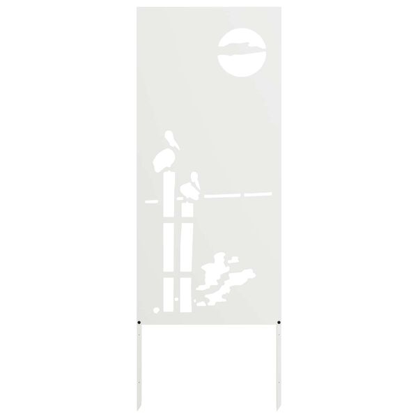 vidaXL Οθόνη Ιδιωτικότητας Κήπου Μαιανδρικό σχέδιο Λευκό 50 x 140 εκ