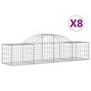 vidaXL Συρματοκιβώτια Τοξωτά 8 τεμ. 200x50x40/60 εκ. Γαλβαν. Ατσάλι
