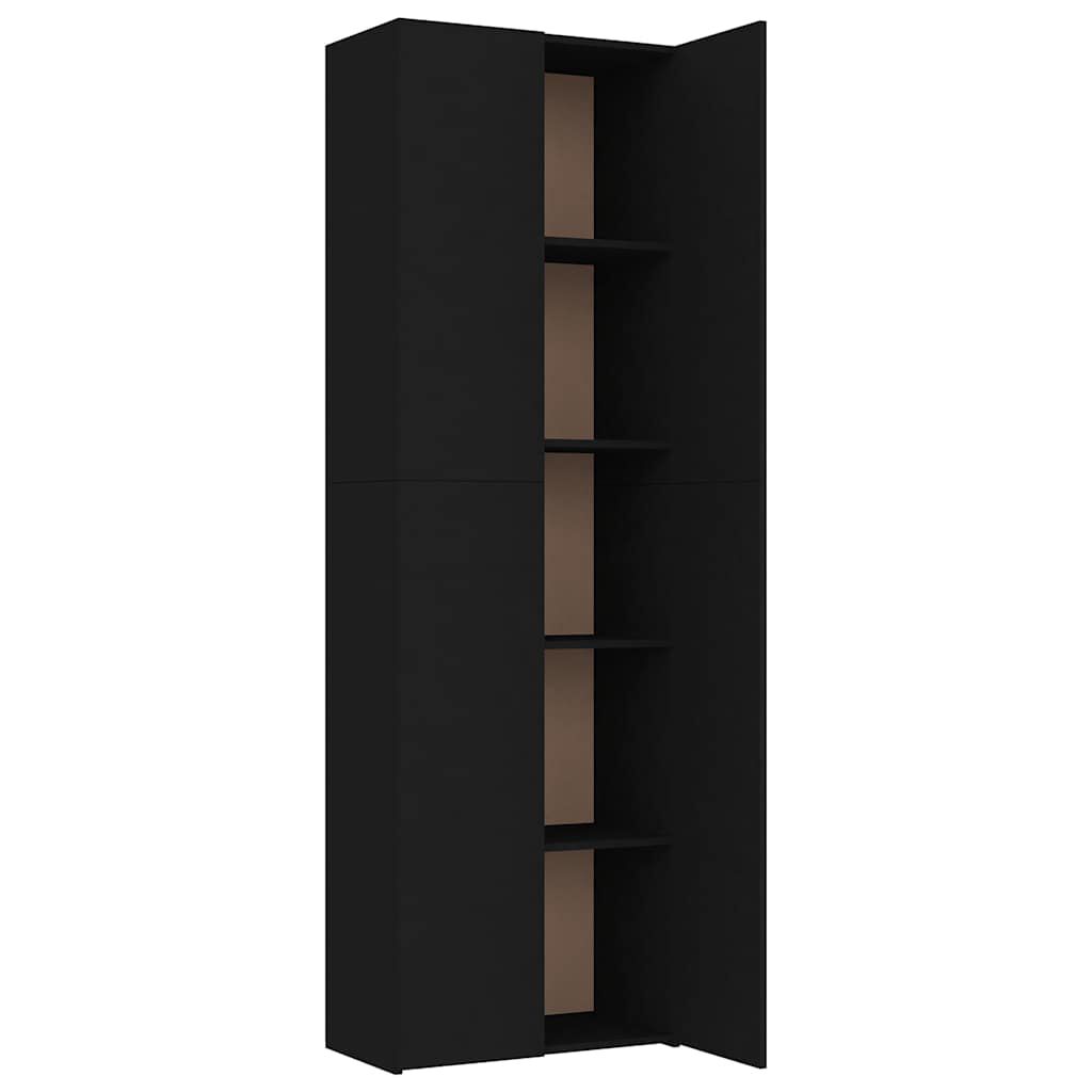 vidaXL Ντουλάπα Γραφείου Μαύρη 60 x 32 x 190 εκ. από Επεξ. Ξύλο