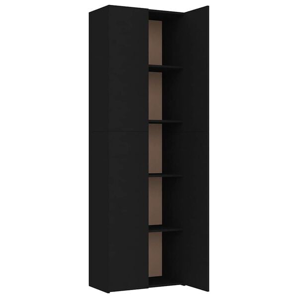 vidaXL Ντουλάπα Γραφείου Μαύρη 60 x 32 x 190 εκ. από Επεξ. Ξύλο